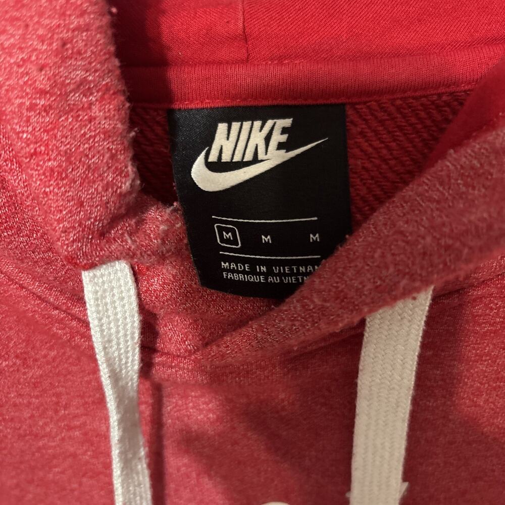 Nike Mens HERITAGE Hoodie Gym Red Heather Sweatshirt Mens M BV2933-657 Swoosh - Picture 2 of 6